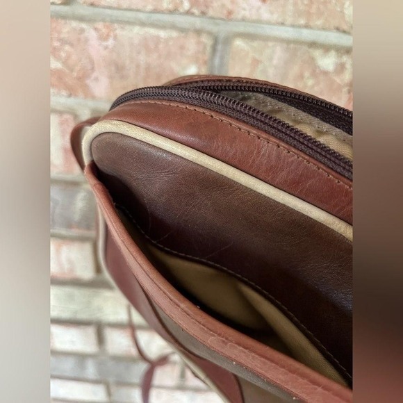 Vintage Antique Rosenbergs Leather Cross Body Tricolor Purse Handbag - Picture 5 of 6